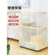 Cat cage with toilet in one, suitable for big and small kittens. Cat cage for home, small apartment, cat villa, all-in-one cat house. Comes with elegant gray and yellow three-layer DF. Free cat litter scoop + cat hammock +