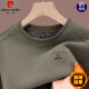 Camiseta de manga larga de cuello redondo de marca Pierre Cardin para hombres Winter Plus Waffle en el terciopelo Swafle Swafle Camisa de base tibia casual con piel tibia T 6627M Camel más Velvet 175/XL135-150Jin [Jin equivale a 0.5 kg]