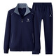 Playboy sports suit men's three-piece set spring and autumn new style dad suit large size middle-aged and elderly casual running sports suit 3937 dark blue [spring and autumn three-piece set] L [recommended 100-120 Jin [Jin equals about 0.5 kg]]