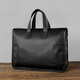 COW briefcase men's genuine leather handbag first layer cowhide men's bag computer bag C-8620 elegant black 14 inches