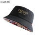 CACUSS hat men and women fisherman hat cotton four seasons sun protection hat outdoor sun hat fashion wide brim basin hat autumn black
