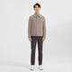 Vêtements pour hommes de Lilang Light Fashion [garniture intérieure] manteau en laine à la veste en laine tricotée pour hommes Q4DYR109 Rice Gray XL (175)