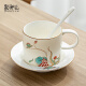Poly Royal Porcelain Hanging Ear Coffee Cup European Light Luxurious Instant Coffee Cup Set Stirring Cup Simple Ceramic Oatmeal Cup Splendid Life (Golden Coffee Spoon) 1 piece 200ml