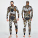 SBART 3MM rubber wetsuit split surf suit men's warm winter swimming long-sleeved one-piece swimsuit thickened jellyfish suit 1047 camouflage with hood XL
