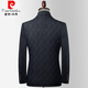 Pierre Cardin men's young and middle-aged casual suits spring and autumn new Korean style business casual small suits slim single suit jacket LB3309 black gray XL 180
