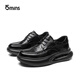 15 minutes first layer cowhide men's comfortable business shoes thick sole increased soft sole soft surface British casual shoes men's shoes E1886