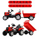 Hongsida children's electric tractor toy car can sit on children's electric car four-wheel can sit on children's electric car for children China Red | 6V7A battery + hydraulic tipping bucket + remote control