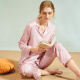 Yifen primavera y verano pareja de manga larga pijama para mujeres imitación de verano seda ropa de seda para hombres delgados seda de hielo de verano 9928 gris azul-mujer xl