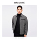 Barut [with wool] Jacket Men's Short Lapel Jacket Floral Herringbone Leather Pocket Casual Men's Jacket Black and White 175/96A