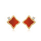 Laishen psychic 18K gold diamond earrings red agate diamond earrings earrings HER her New Year gift for girlfriend 18K gold red agate earrings