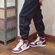 Nike (Nike) AJ1 Herrenschuhe und Frauenschuhe Air Jordan High1 Shadow Black Grey High Top Retro Wear-Resistant Sport Basketball Schuhe 575441/555088-611 Bordeaux Wine Red 36 Gs