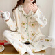 摩登孕妈纯棉纱布月子服春夏季薄款产后哺乳期孕妇睡衣女春秋产妇家居服 纯棉纱布-1098 M(建议80-105斤)