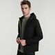 
Jinba men's autumn and winter hooded solid color youth simple style short jacket NKDE3878 black XL