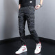 Gekochte Cui (Shucui) Frühlings- und Sommer-Herrenhose koreanische Style Trendy Marke Slim Casual Hosen für die trendige Persönlichkeit von Männern vielseitige Mehrfach-Tasten-Tarn-Tarn-Herren-modische Fußbindung Herrenhosen WJL-692e Größe 30 (Taillenumfang 2 Fuß 3)