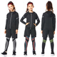 Dika children's tights training clothes quick-drying clothes girls basketball football running yoga clothes girls base layer suit autumn plus velvet style - black and green 2-piece set 24 size recommended 120-130 high 50Jin Jin is equal to about 0.5 kg