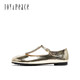 Joy/Meak's New осенний стиль Flash Diamond Embellistion T-Band Split-Toe Mary Jane Shoes For Women 12126CQ4 Золото 36
