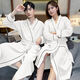 Catman (MiiOW) waffle high-end bathrobe couples solid color nightgown spring and autumn summer universal long-sleeved integrated bathrobe ZBB-2229 black men XL _125-150Jin [Jin equals 0.5 kg]