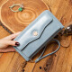 Miss Meow birthday gift women's bag women's bag fashion retro oil wax leather women's wallet new versatile casual long zipper ID wallet clutch bag multi-card slot hand bag black (collect and purchase, get a mirror, sachet)