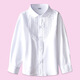 Xin Yueqing girls' white shirt long-sleeved college style spring and autumn primary school uniforms middle and large children white shirt performance clothes lace style - white single style 130 cm
