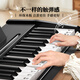 Kakabele Children's Piano Boys and Girls Toys Wooden Electronic Piano 3-10 Years Old Beginner Early Education Birthday Gift 37 Key Advanced Black
