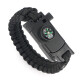 Pioneer company multifunctional paracord bracelet flint whistle compass camping survival bracelet emergency bracelet black