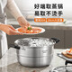 Joyoung Steamer 304 stainless steel double-layered bottom large-capacity high-arch lid steamer soup pot steamer induction cooker universal heightening design-CZ513- 2 layers 28cm
