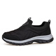 Versión grasa ensanchada de ultraligera de zapatos deportivos casuales para hombres para personas de mediana edad y ancianos corriendo y paseando zapatos sin zapatos Daddy Old Men's Shoes 9207 Negro 43