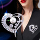 SENDME Bright heart-shaped beads brooch corsage casual suit jacket pin birthday gift for girlfriend heart-shaped brooch
