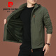
Pier Cardin 2025 new windbreaker hooded plus velvet jacket men's loose middle-aged men's jacket autumn and winter casual men's clothing D9898 [dark blue] plus velvet XL
