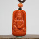 Classic natural deep sea coral organic gemstone exquisitely carved Guanyin pendant