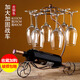 Shelves for red wine, special display storage racks for red wine glasses and wine utensils, decorative ornaments, goblet hanging upside-down racks, wine bottle holders, red wine glass holders, enlarged reinforced chariot + 6 350ML wine glasses