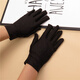 Ainuodeng summer thin gloves for women short embroidered driving gloves spandex solid color elastic etiquette gloves autumn women's gloves spandex embroidery: 1 light gray + 1 beige [2 double packs]