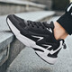 HEACOOA boys shoes junior high school students spring 2025 new boys casual sneakers teenagers breathable running sneakers black and white mesh 9195 38