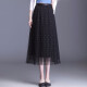 Yalu free-spirited skirt for women spring high-waisted slim mid-length large hem pleated skirt a-line skirt for women WWY91080 black one size