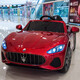 Cool Sun Maserati children's electric car four-wheel four-wheel drive remote control can sit for people, baby and children sway toys early education car paint red: soft tire + four-wheel drive leather seat + remote control sway Bluetooth + portable pull rod