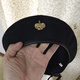 Teqima hat Korean version beret size male and female painter hat stage badge fashion hat black hat + metal horse M 57-59cm