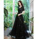 Seidler High-End-Abendkleid Frauen Banketttemperament 2025 Neue trägerlose Feenstudentin Long Style Host Light Luxury Nische schwarz m