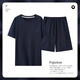 
Modal 2025 summer new thin cotton men's round neck pullover casual solid color short sleeve shorts suit home clothing Y6625 L