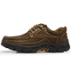 Xingxian Lu-Männerschuhe weiche und komfortable handgefertigte Freizeitschuhe Hartschuhe-resistente atmungsaktive Kuhlädenschuhe Herren Wanderschuhe im Freien im Freien 6198 Khaki 44