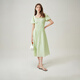 Fans Lane French romantic bow design dress 2024 summer new square neck skirt 12392 white XL