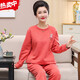 2022 middle-aged and elderly women's home wear pure cotton sandwich autumn and winter pajamas thin quilted mother's long-sleeved trousers suit 12127 (160/M) weight 80-100Jin Jin is equal to 0.5 kg