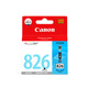 Canon 825 Cartridge à encre d'origine 826 CLI-826 PGI 825PGBK IX6580 MG6180 IMPRIMANCE CLI-826 CYAN (9ML) Standard officiel