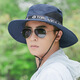 Charming sun hat men's summer fishing sun hat outdoor mountaineering sun large brim fisherman hat men's sun protection hat dark gray one size