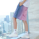 NICKYBABY girls shorts for summer wear children's mid-trousers quick-drying girls ice silk five-point pants big children's thin sports summer suit 3350 gradient 9922 white [set] 170