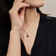 Happy diamond 18K rose gold tourmaline pendant female colored gemstone necklace butterfly colorful treasure clavicle chain for girlfriend birthday gift 1 carat tourmaline + secondary diamond 8 points - ready stock