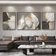 
Meiyou Chunshilai runs simple modern living room sofa background wall decoration painting light luxury high-end triptych feather hanging painting JD13795 left and right 30*40 middle 60*40 crystal porcelain aluminum alloy black frame