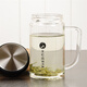 Yile Shuhuierya glass cup Huierya single/double-layer glass cup large brewed tea cup tea jar with lid office leak male single layer 983 340ml