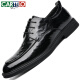 Cartelo British Hand-Hand Head Saper Cow Whide Hombres Menores Empresas zapatos de cuero casual de hombres zapatos de boda 9735 Negro 42