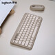 Logitech Fashion Series K380 Bluetooth Tastatur Wireless Tastatur Mac Notebook Tablet iPad Computer Stummschalttastatur Android Mobile Handy Multi-Device Ultra-dünn Haushaltsschokoladen-Tasten Rauch Cloud Grey Grey