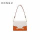 Honggu Women's Bag Fashion Trend Bag Personalized Contrast Color Shoulder Bag Hand Chain Bag Cowhide Crossbody Bag Small Square Bag H5133384 Off-White [Mother's Day Gift]